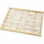 Letterkralen, wit, A-Z, &,#,? en blanco, afm 8x8 mm, gatgrootte 3 mm, 750 div/ 1 doos