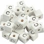 Letterkralen, wit, C, afm 8x8 mm, gatgrootte 3 mm, 25 stuk