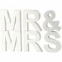 Letters, wit, MR & MRS, H: 17,5 cm, D: 4,5 cm, 1 set