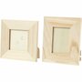 Fotolijst Set - Dubbele Fotolijst - Houten Fotolijstjes - DIY Fotolijst - Fotokader - Zelf Decoreren - Knutsel Fotolijst - 10x10 + 9x11 cm - 2 Stuks