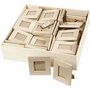 Lijst - Houten Fotolijst - DIY Fotolijst Decoratie - Lijst voor Interieur - Keizerin Boom - 10x10+9x11 cm - Set van 80 Stuks