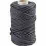 Macramé Koord Grijs - Driedraads Macramé Garen - Stevig Katoentouw - Perfect voor DIY Wandhangers, Macramé Plantenhangers & Creatieve Boho Decoratie - 55 m x 4 mm
