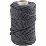 Macramé koord, grijs, L: 55 m, d 4 mm, 330 gr/ 1 rol