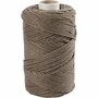 Macramé koord, lichtbruin, L: 198 m, d 2 mm, 330 gr/ 1 rol