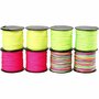 Macramé koord, neon groen, neon roze, neon geel, neonmix, dikte 1 mm, 8x28 m/ 1 doos