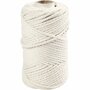 Macramé Koord Off-White - Driedraads Katoenkoord - Macramé Handwerk, DIY Knutselen, Creatieve Wandhangers & Accessoires - 55 m x 4 mm - Hoogwaardige Kwaliteit
