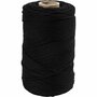 Macramé Koord Zwart - Enkeldraads Katoenkoord - DIY Macramé Sieraden, Home Decor, Boho Stijl Creaties & Dromenvangers - 198 m x 2 mm - Duurzaam Gerecycled Katoen