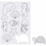Magneten - Oceaan Thema - Kleurplaten Magneten - DIY Creatieve Magneten - Kindermagneten - Magnetisch Speelgoed - 15x21 cm - 1 Vel