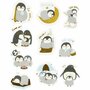 Masking Tape Stickers - Washi Tape Stickers - Pinguïns Design - Zelfklevende Stickers - Journaling & Scrapbooking - Creatieve Plakstickers - Bullet Journal Accessoires - Afm 40-53 mm - 30 Stuks