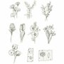 Masking Tape Stickers - Washi Tape Stickers - Zwart Wit Bloemen - Minimalistische Decoratieve Stickers - DIY & Knutselen - Planner & Bullet Journal Stickers - Afm 30-50 mm - 30 Stuks