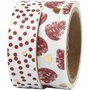 Masking Tape, denneappels en stippen - folie, B: 15 mm, 2x4 m/ 1 doos