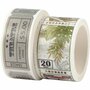 Masking Tape Set - Tickets & Natuurmotieven - Decoratieve Washi Tape - DIY Scrapbooking - Cadeauversiering - DIY Knutselen - Breedte 20+25mm - Lengte 3+5m - 2 Rollen