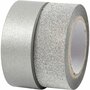 Masking tape, zilver, B: 15 mm, 2 rol/ 1 doos