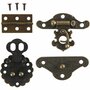 Mini beslag - Antiek goud - Metalen beslag - Sluitingen - Scharnieren - DIY beslag - 10 sets - Inclusief schroeven - 30-35 mm