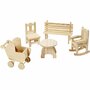 Mini Meubilair Set - 50 Stuks - H: 5,8-10,5 cm - Triplex Miniaturen voor Poppenhuizen en Decoratie