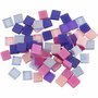 Mini mozaiek, paars/donkerpaars, afm 5x5 mm, dikte 2 mm, 25 gr