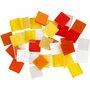 Mini mozaiek, rood/oranje harmonie, afm 10x10 mm, dikte 2 mm, 25 gr/ 1 doos