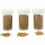 Mini Stenen Glas - Glanzende Decoratieve Glassteentjes - Ideaal voor Mozaïek, Kunstwerken, Sieraden en Scrapbooking - Goudkleurig - 3 Formaten - 3 x 45 gr