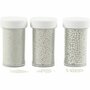 Mini stenen van glas, parelmoer, afm 0,6-0,8+1,5-2+3 mm, 3x45 gr/ 1 doos