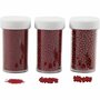 Mini Stenen van Glas - Rode Glazen Decoratiestenen - Drie Maten Decoratieve Mini Stenen - DIY Glas Decoratie - 3x45 Gram
