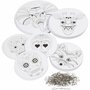 Mobielen met motief - Witte kartonnen cirkels - DIY mobiel - Gedetailleerd motief - Ophangmateriaal - Creatieve mobiel set - Verschillende designs - Kartonnen schijven - 20 sets
