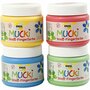 Muck Vingerverf, blauw, groen, rood, geel, 4x150 ml/ 1 doos