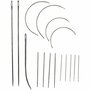 Reparatieset Naalden - 16 Stuks - Naalden Voor Leer, Canvas & Stoffen - Handige Set Met Verschillende Naaldformaten - Ideaal Voor Handwerk & Hobbyprojecten
