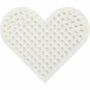 NABBI BioBeads Grondplaat Strijkkralen - Onderplaat - Strijkkralenvormen - Strijkkralenbord - Kralen Ontwerpplaat - Klein Hart - 7x8,5 cm - 1 Stuk