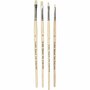 Nature Line Kwasten - Plat Schilderkwastenset - DIY Verfkwasten - Voor Acryl & Vernis - Kunstschilders - L: 18,5-19 cm - B: 5-7 mm - Set van 4 Stuks - 1 Doos