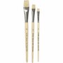 Nature Line Kwasten - Platte Kwasten - DIY Creatieve Penselen - Voor Hobby En Schilderen - Afmetingen 8+12+20 - Lengte 18,5-20,5cm - Breedte 10-20mm - Set Van 3 Stuks