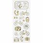 Stickers Goud - Wereld Thema Stickers - Zelfklevende Gouden Stickervellen - Reizen & Cultuur Stickers - DIY Versiering - Kaarten Maken & Scrapbooking - 10x24 cm - 1 Vel