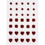 Strasstenen, rood, rond, vierkant, hart, afm 6+8+10 mm, 35 stuk/ 1 doos