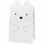 Papieren zakken, wit, ijsbeer, H: 18 cm, afm 6x12 cm, 80 gr, 6 stuk/ 1 doos