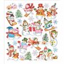 Stickers Sneeuwpoppen - Skieën Sneeuwpop Stickers - Zelfklevende Winter Stickervellen - DIY Scrapbooking & Versiering - 15x16,5 cm