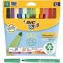 Stiften Diverse Kleuren - Viltstiften - Kleurstiften - Tekenstiften - Stiften Met Dikke Punt - Waterbasis - Premium Kwaliteit - Kindvriendelijke Stiften - Lijndikte 3mm - BIC Visa Color - 12 stuks