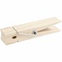 Houten Wasknijpers - Extra Grote Stevige Wasknijpers - Licht Hout met Sterke Metalen Spiraal - Perfect voor Knutselen, Decoratie & DIY - 15x3,5 cm