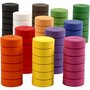 Losse Waterverf Tabletten - 12 Kleuren Ø44 mm - Aquarel Navulling - Pigmentrijke Hobbyverf - Waterbased DIY Verf - Set van 12x6 Stuks - Ideaal voor schilderen, illustraties en kunstprojecten.
