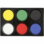 Waterverf Palet  Aquarelverf Palet  Primaire Kleuren Verf  Pigmentrijke Verf  Waterbased Verf  Aquarel Hobbyverf  Intense Kleuren  Ø 44mm Verf Tabletten  Zwart Rood Wit Geel Groen Blauw
