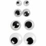 Wiebelogen Set - Bewegende Oogjes - DIY Knutselmaterialen - Ogen Voor Knuffels - Zelfklevende Oogjes - Hobby Decoratie - Diverse Maten - D 4+6+8+10 mm - 40 Stuks