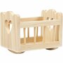 Houten Wiegje - Miniatuur Babybedje - Kleine Houten Decoratie voor DIY Knutselprojecten - Perfect voor Poppenhuizen, Scrapbooking & Hobby’s - 8x5,5 cm