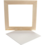 Canvas Gespannen Met Grenen Houten Lijst - Vierkant Schilderdoek - Gespannen Canvas - Canvasdoek - Wit Schildercanvas - Verfdoek - Schilderpaneel - 25,8 x 25,8 cm - Dikte: 1,5cm - 1 Stuk