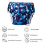 Wasbare Luier - Zwemluier - Baby - Nachtluier - 0 tot 2 jaar - 4,5 tot 18 kilo - Blauw Walvis