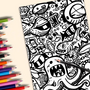 Kleurboek Monsters Graffiti - Kleurboek Volwassenen En Kinderen - Kleurplaten Monster Print - Graffiti Stijl - 22 Kleurplaten - 29x20cm