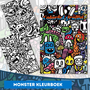 Kleurboek Monsters Graffiti - Kleurboek Volwassenen En Kinderen - Kleurplaten Monster Print - Graffiti Stijl - 22 Kleurplaten - 29x20cm