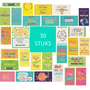 Positieve Quotes Kaartjes - Mini Kaartjes Leuke Uitspraken - Motiverende Kaartjes - Kleine Positieve Kaartjes Met Tekst - Geel Groen Roze Turquoise - 9x5cm - 30 Stuks