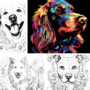 Kleurboek Honden  Kleurboek met Hondenprints  Kleurboek Volwassenen Honden  Kleurboek Kinderen Honden  DIY Kleurboek Honden  Relax Kleurboek Honden   Colorbook Dogs - 20x20cm - 22 Kleurplaten