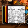 Kleurboek Bos  Kleurboek Bosplaatjes En Bosdieren  Kleurboek Natuur  Bos Kleurboek  Relax Kleurboek Bos  Enkelzijdige Kleurplaten  Bosdieren Kleurplaten  Fantasie Kleurplaten - 20x20cm - 22 Tek