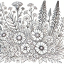 Bloemen Kleurboek - Bloemen Kleurplaten - Volwassenen En Kinderen Bloemboeketten - Kleurboek Natuur Wilde Bloemen - 21,59 x 21,59 cm - 40 Kleurplaten