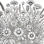 Bloemen Kleurboek - Bloemen Kleurplaten - Volwassenen En Kinderen Bloemboeketten - Kleurboek Natuur Wilde Bloemen - 21,59 x 21,59 cm - 40 Kleurplaten