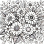 Bloemen Kleurboek - Bloemen Kleurplaten - Volwassenen En Kinderen Bloemboeketten - Kleurboek Natuur Wilde Bloemen - 21,59 x 21,59 cm - 40 Kleurplaten